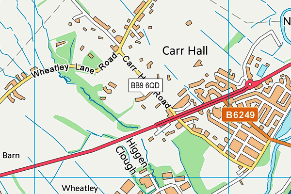 BB9 6QD map - OS VectorMap District (Ordnance Survey)