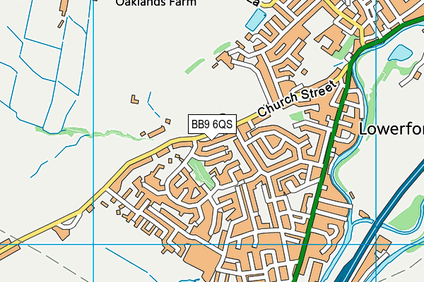 BB9 6QS map - OS VectorMap District (Ordnance Survey)