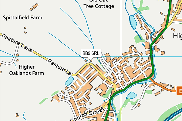 BB9 6RL map - OS VectorMap District (Ordnance Survey)