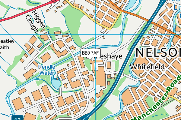 BB9 7AF map - OS VectorMap District (Ordnance Survey)