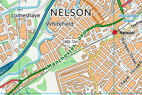 BB9 7AH map - OS VectorMap District (Ordnance Survey)