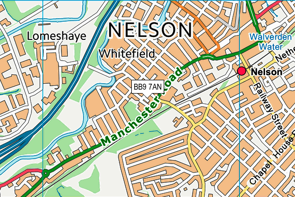 BB9 7AN map - OS VectorMap District (Ordnance Survey)