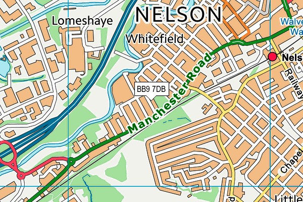 BB9 7DB map - OS VectorMap District (Ordnance Survey)