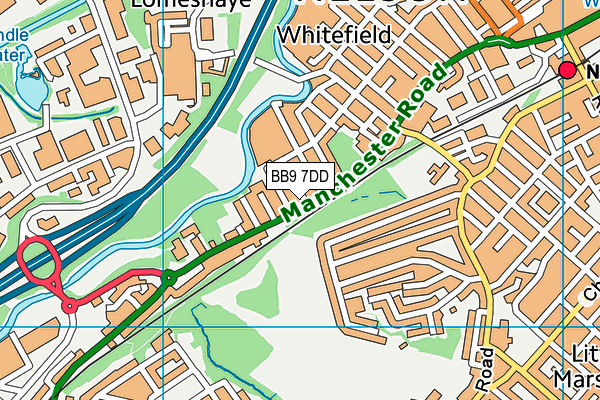 BB9 7DD map - OS VectorMap District (Ordnance Survey)
