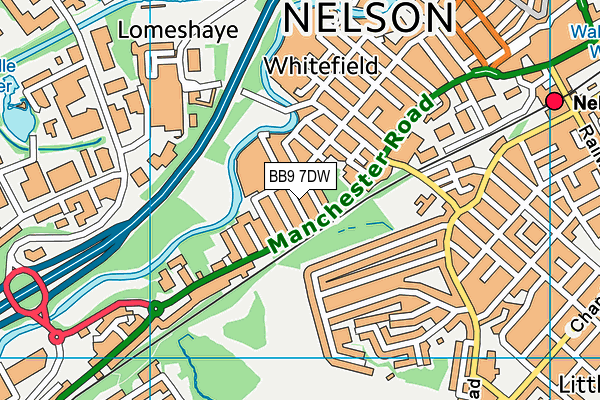 BB9 7DW map - OS VectorMap District (Ordnance Survey)