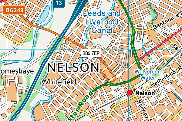 BB9 7EP map - OS VectorMap District (Ordnance Survey)