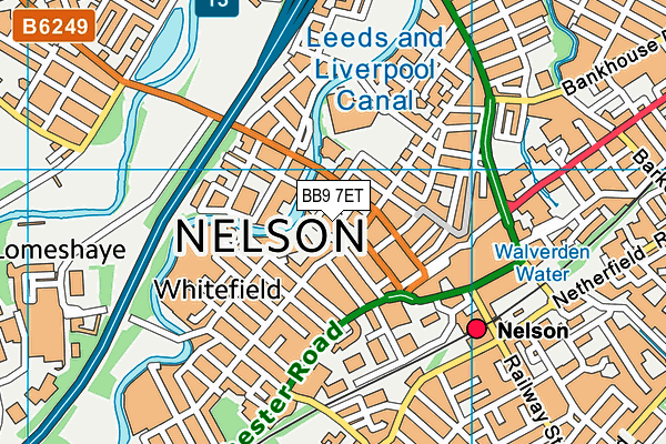 BB9 7ET map - OS VectorMap District (Ordnance Survey)