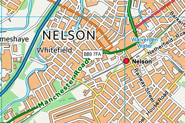 BB9 7FA map - OS VectorMap District (Ordnance Survey)