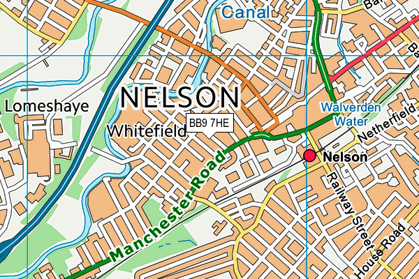 BB9 7HE map - OS VectorMap District (Ordnance Survey)