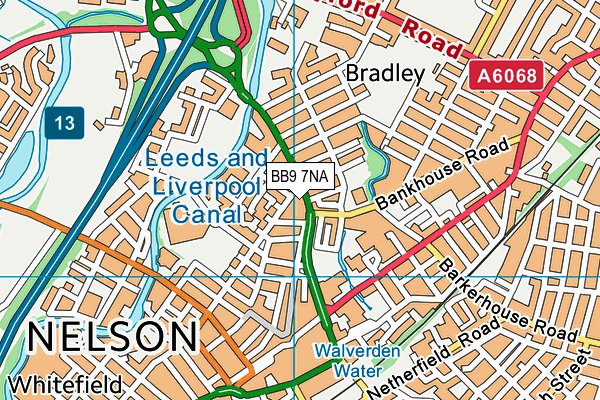 BB9 7NA map - OS VectorMap District (Ordnance Survey)