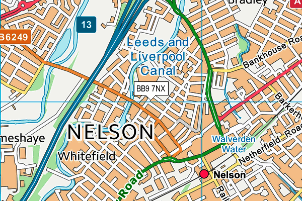 BB9 7NX map - OS VectorMap District (Ordnance Survey)