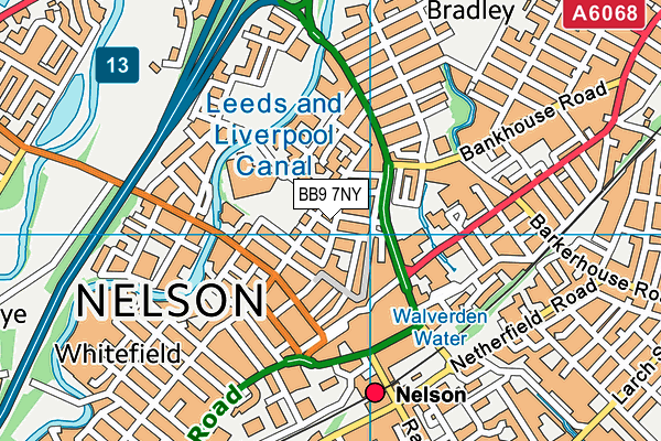 BB9 7NY map - OS VectorMap District (Ordnance Survey)