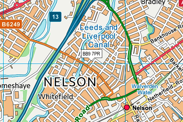 BB9 7PR map - OS VectorMap District (Ordnance Survey)