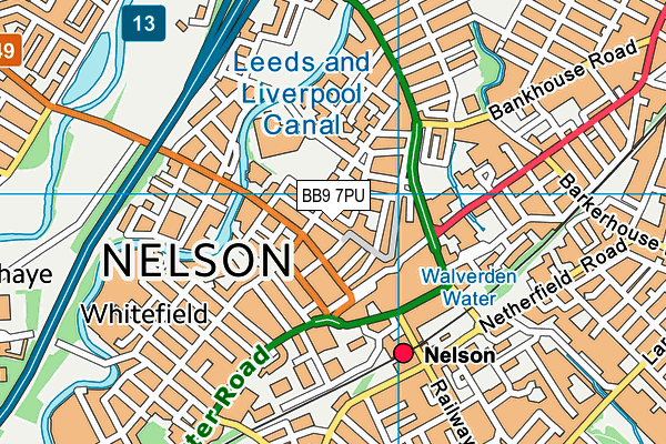 BB9 7PU map - OS VectorMap District (Ordnance Survey)