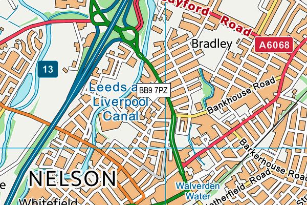 BB9 7PZ map - OS VectorMap District (Ordnance Survey)