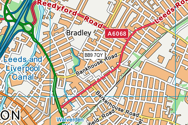 BB9 7QY map - OS VectorMap District (Ordnance Survey)