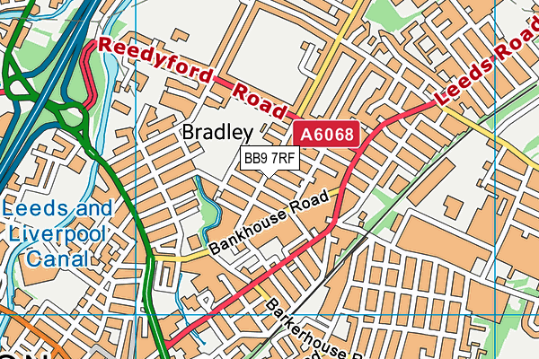Bradley Primary School map (BB9 7RF) - OS VectorMap District (Ordnance Survey)