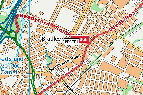 BB9 7RJ map - OS VectorMap District (Ordnance Survey)