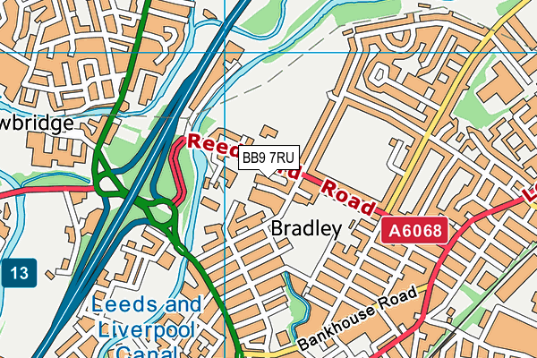 BB9 7RU map - OS VectorMap District (Ordnance Survey)