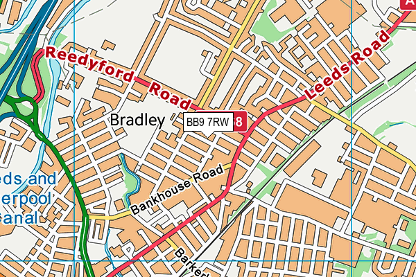 BB9 7RW map - OS VectorMap District (Ordnance Survey)