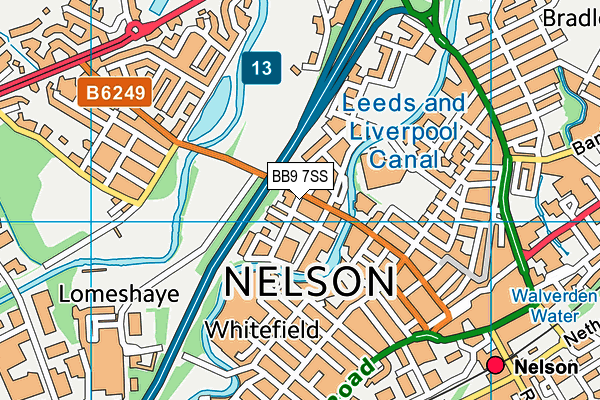 BB9 7SS map - OS VectorMap District (Ordnance Survey)