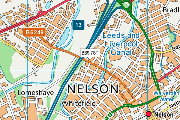 BB9 7ST map - OS VectorMap District (Ordnance Survey)