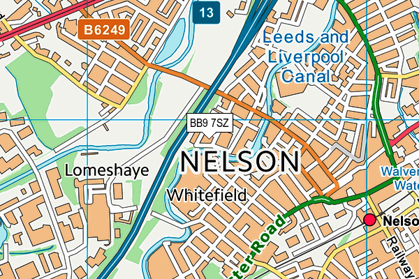 BB9 7SZ map - OS VectorMap District (Ordnance Survey)