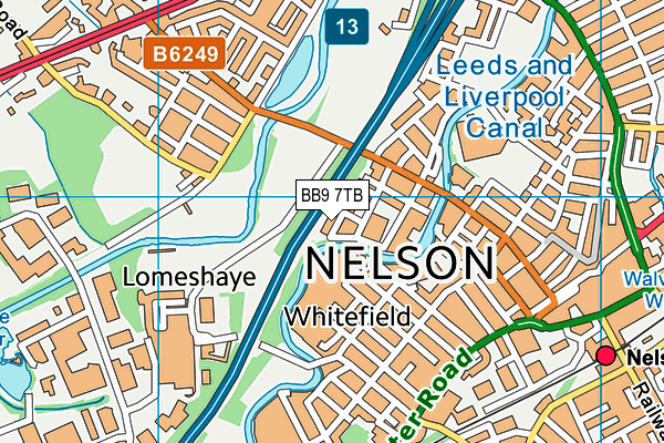 BB9 7TB map - OS VectorMap District (Ordnance Survey)