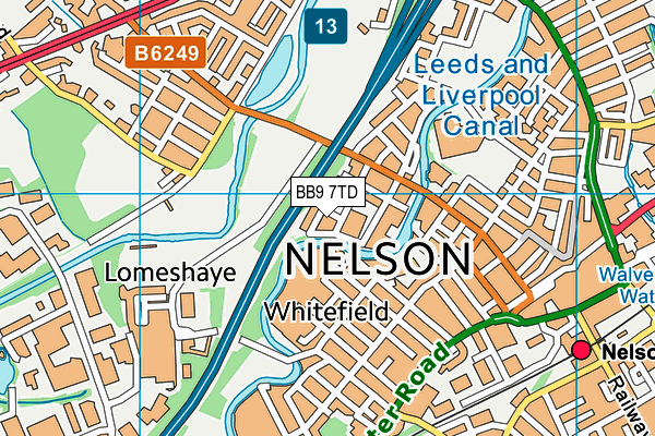 BB9 7TD map - OS VectorMap District (Ordnance Survey)