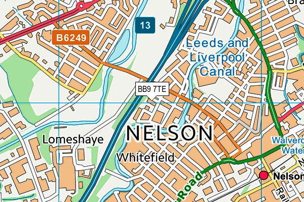 BB9 7TE map - OS VectorMap District (Ordnance Survey)