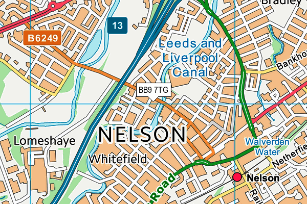 BB9 7TG map - OS VectorMap District (Ordnance Survey)