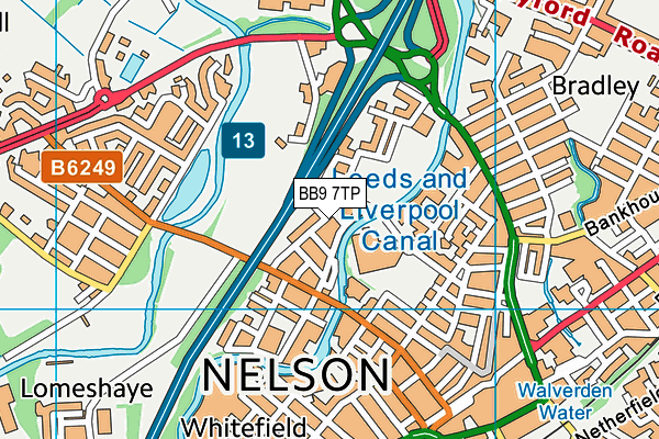 BB9 7TP map - OS VectorMap District (Ordnance Survey)