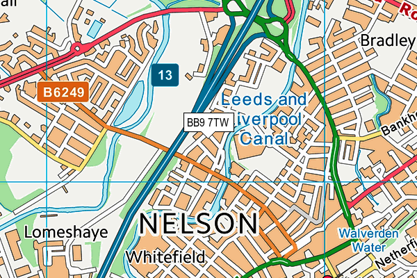 BB9 7TW map - OS VectorMap District (Ordnance Survey)