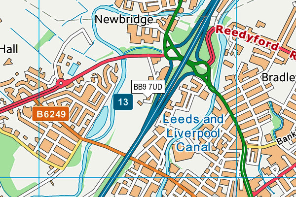 BB9 7UD map - OS VectorMap District (Ordnance Survey)