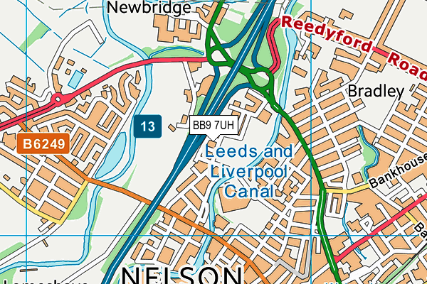 BB9 7UH map - OS VectorMap District (Ordnance Survey)