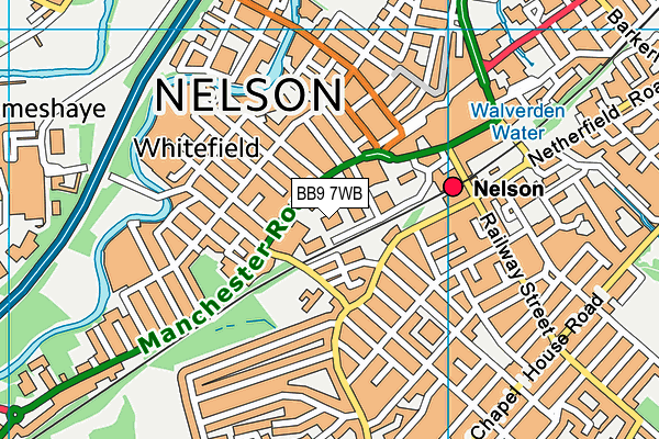 BB9 7WB map - OS VectorMap District (Ordnance Survey)