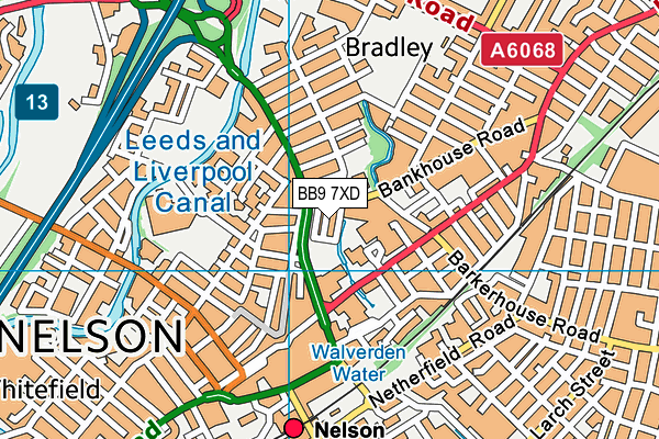 BB9 7XD map - OS VectorMap District (Ordnance Survey)