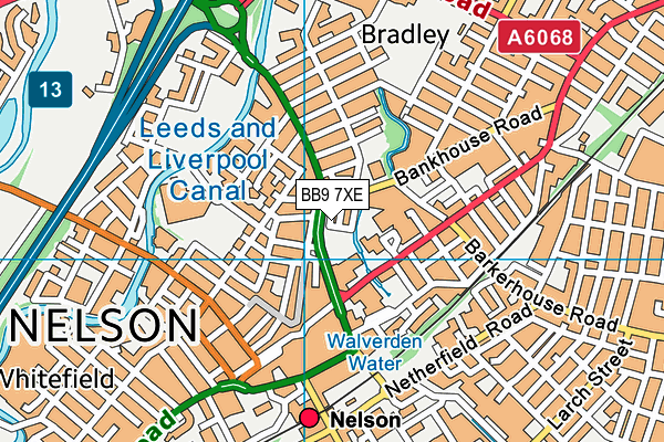 BB9 7XE map - OS VectorMap District (Ordnance Survey)