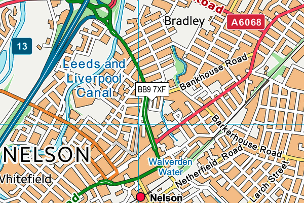 BB9 7XF map - OS VectorMap District (Ordnance Survey)