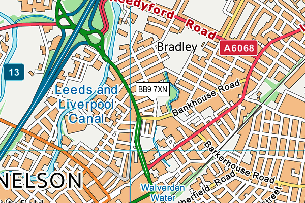 BB9 7XN map - OS VectorMap District (Ordnance Survey)