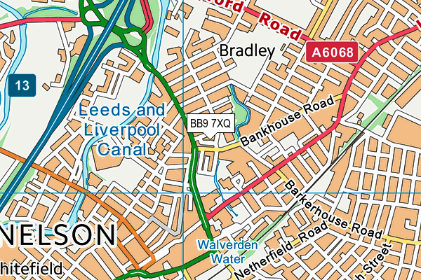 BB9 7XQ map - OS VectorMap District (Ordnance Survey)