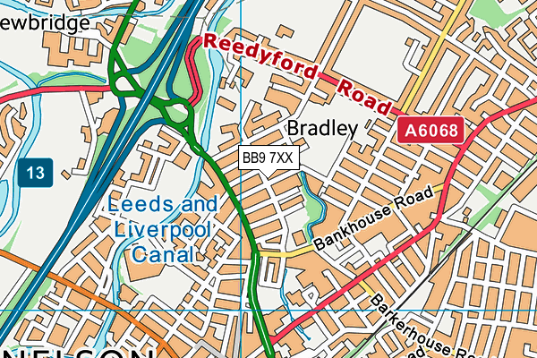 BB9 7XX map - OS VectorMap District (Ordnance Survey)