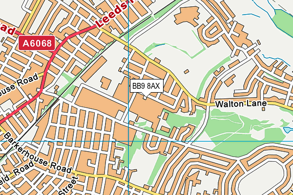 BB9 8AX map - OS VectorMap District (Ordnance Survey)