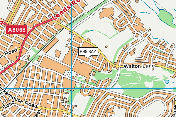 BB9 8AZ map - OS VectorMap District (Ordnance Survey)