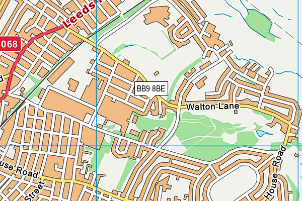 BB9 8BE map - OS VectorMap District (Ordnance Survey)