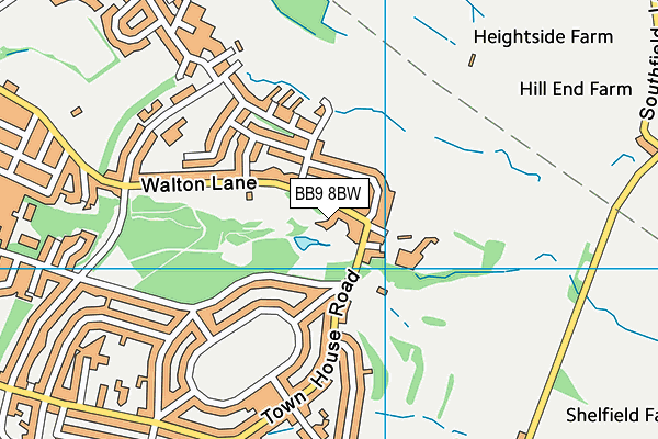 BB9 8BW map - OS VectorMap District (Ordnance Survey)