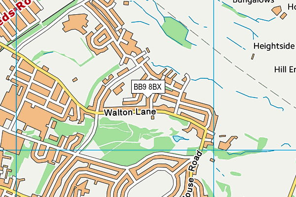 BB9 8BX map - OS VectorMap District (Ordnance Survey)