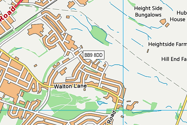 BB9 8DD map - OS VectorMap District (Ordnance Survey)