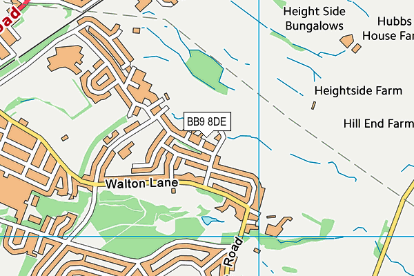 BB9 8DE map - OS VectorMap District (Ordnance Survey)