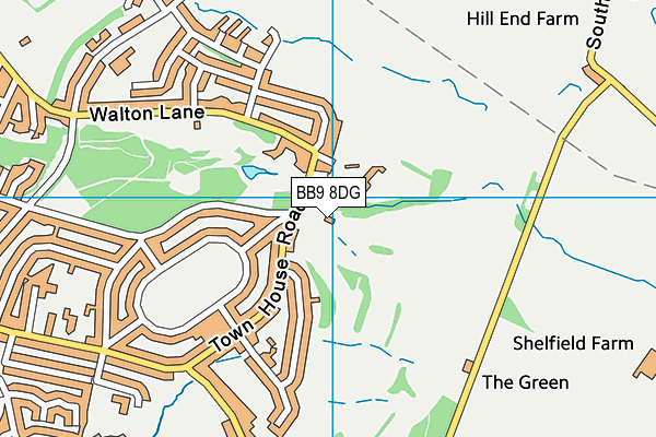 BB9 8DG map - OS VectorMap District (Ordnance Survey)